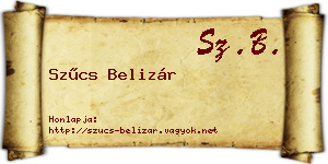 Szűcs Belizár névjegykártya